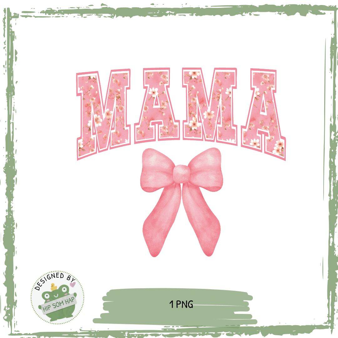 Mama in Rosa mit Blumen & Schleife Bügelbild, Druck - Sewando