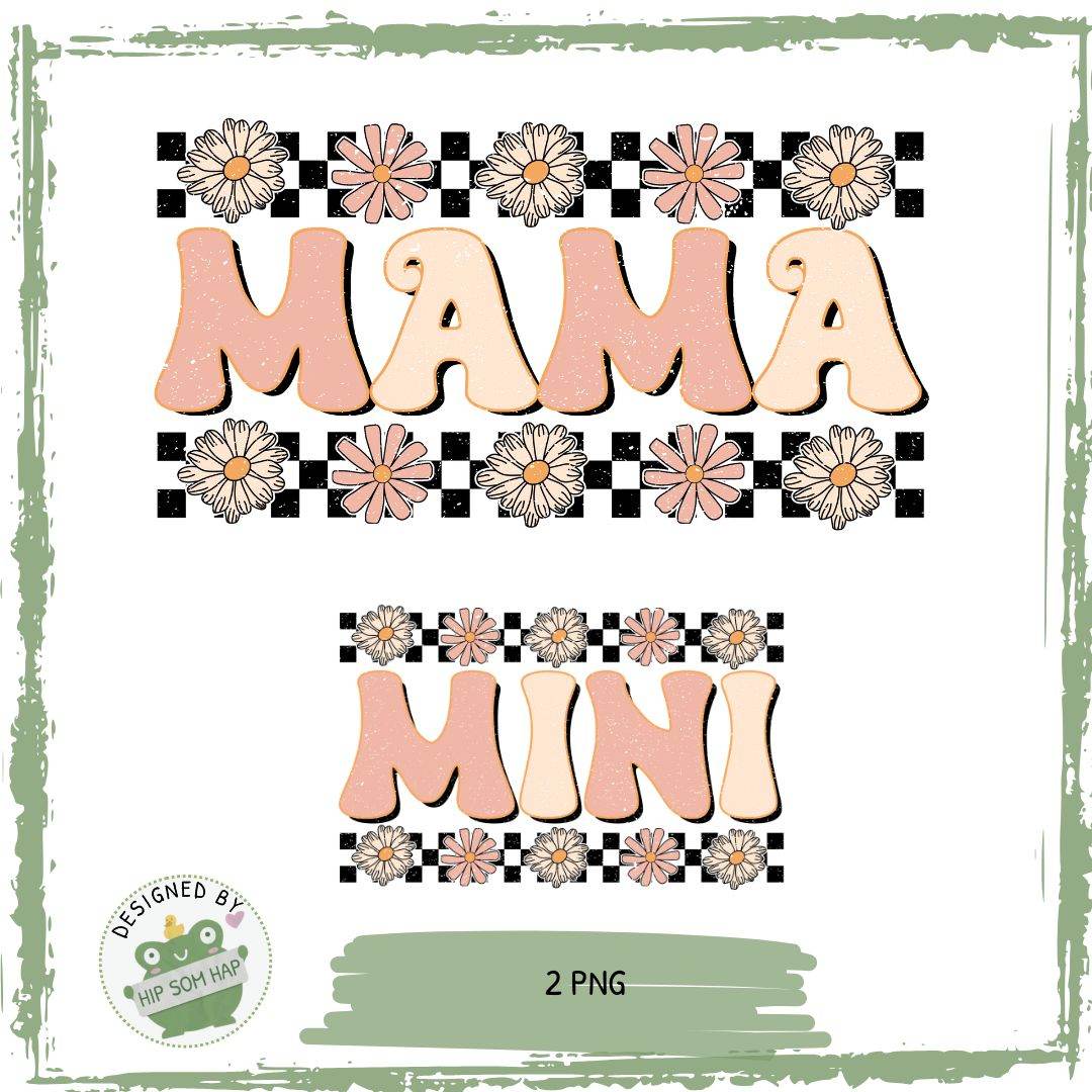 MAMA & MINI Retro Daisy – Design für Mama-Tochter-Looks, Bügelbilder, Druck - Sewando