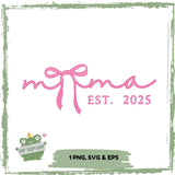 Mama EST. 2025 Plotterdatei – süßes Mama-Design mit Schleife & modernem Schriftzug - Sewando