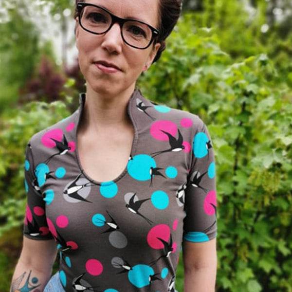 Tellerrockkleid + Shirt mit Stehkragen & Tropfenausschnitt | Schnittmuster + Anleitung | Gr. 32-58 | Anfänger | deutsch - Sewando
