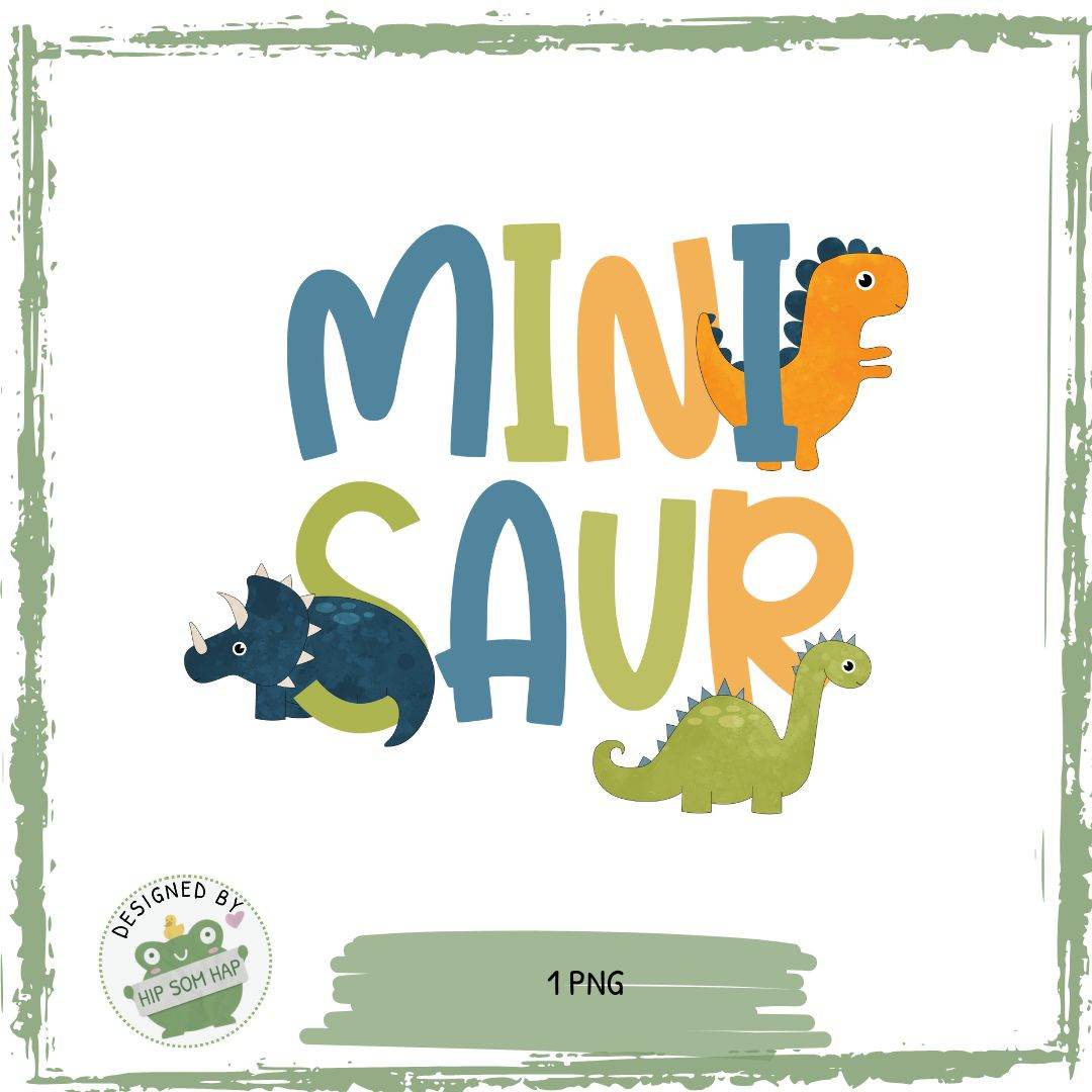 MINISAUR Bügelbild – Dino-Motiv für Kinder T-Shirts & DIY-Projekte - Sewando