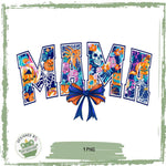 Mama Halloween Design – Buntes Design mit Schleife 🎃🧡💀 Bügelbild, Druck - Sewando