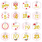 Stickdatei - 6-Eck Zahlenanhänger 1-25 für Adventskalender - Sewando