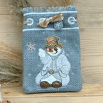 ITH Stickdatei Geschenkbeutel-Set M, L, XL, XXL mit Schneemann Applikation - Sewando