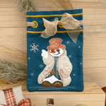 ITH Stickdatei Geschenkbeutel-Set M, L, XL, XXL mit Schneemann Applikation - Sewando