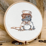 Stickdatei Echse Set 5 Größen, Bartagame Steampunk Scribble ab 13x18 Rahmen - Sewando