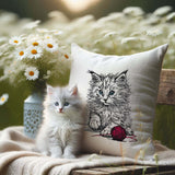 Stickdatei Angora Katze mit Wolle "Shadow" - realistisch - FÜR HELLE STOFFE