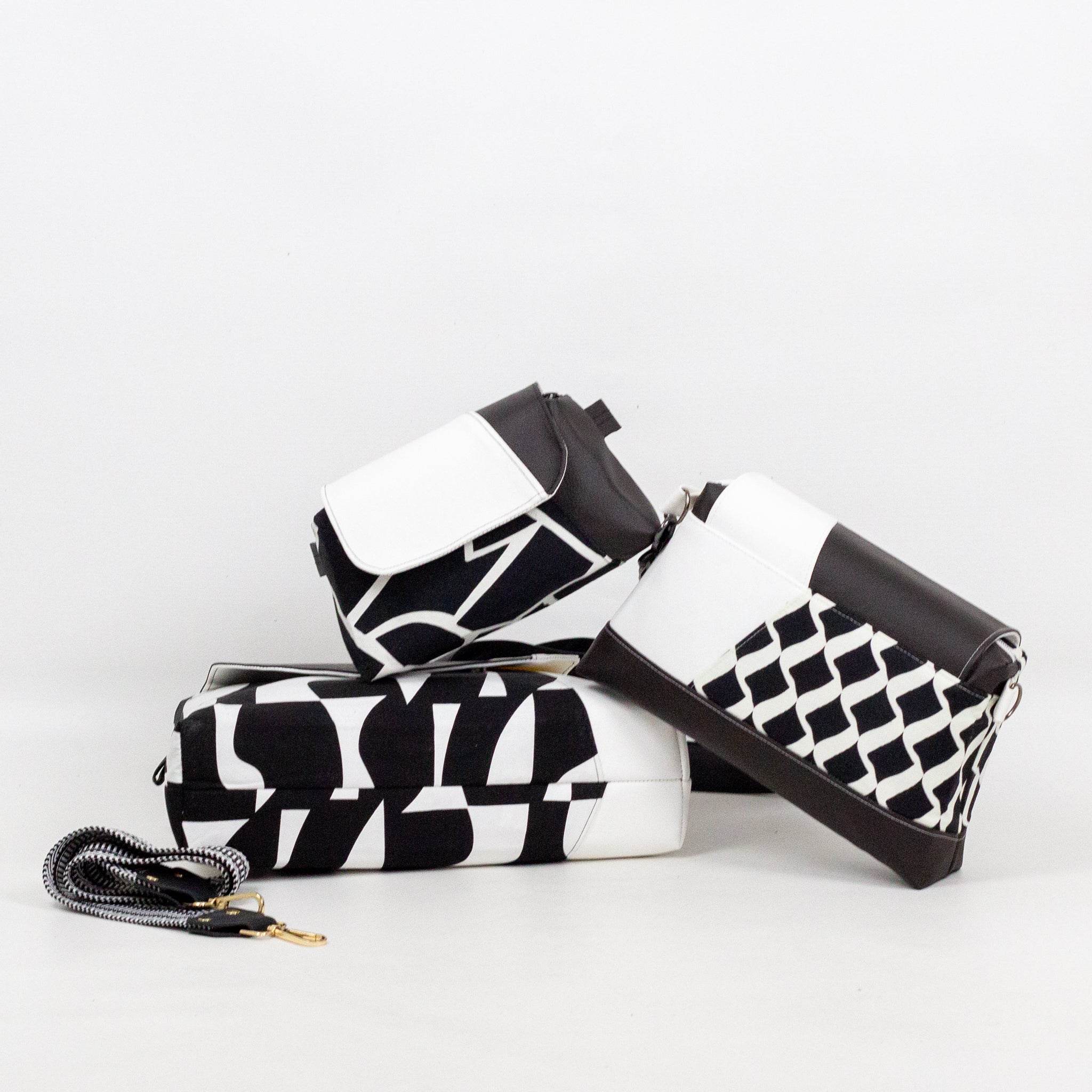 ohNanni Mini & Midi & Big * Taschen - Schnittmuster - Kombi-eBook * Handtasche - Kosmetik-Set in 3 Größen - Sewando