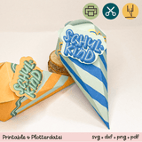 Mini-Schultüte Schulkind blau - Printable für Schere oder Plotter - Sewando