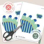 Mini-Schultüte Schulkind blau - Printable für Schere oder Plotter - Sewando