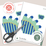 Mini-Schultüte Schulkind blau - Printable für Schere oder Plotter - Sewando