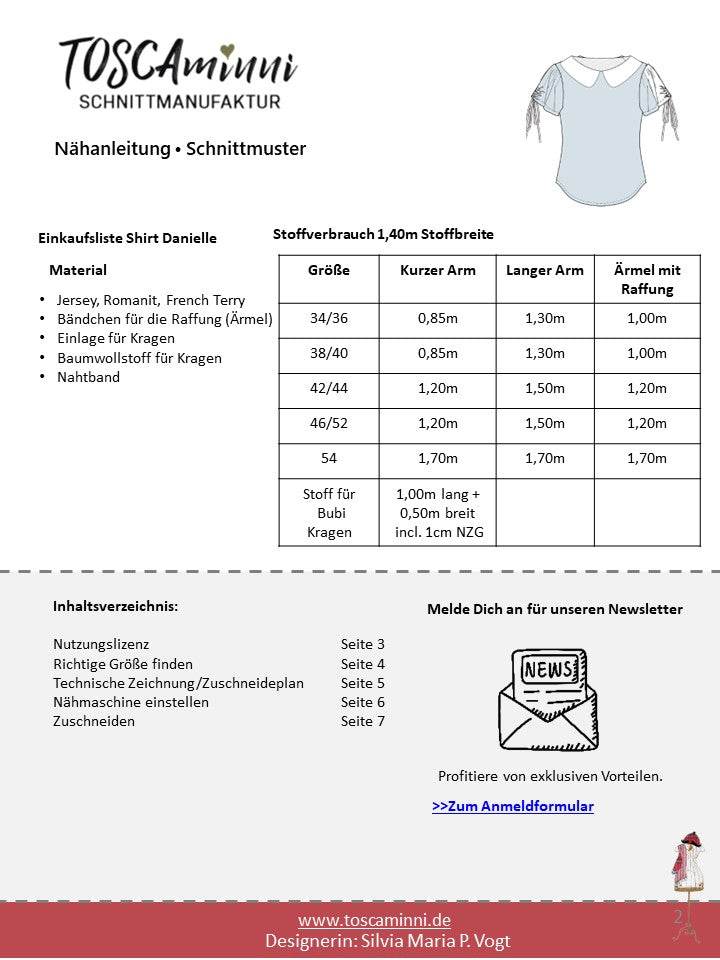 Schnittmuster Damen Shirt Danielle Gr. 34-54 - Sewando