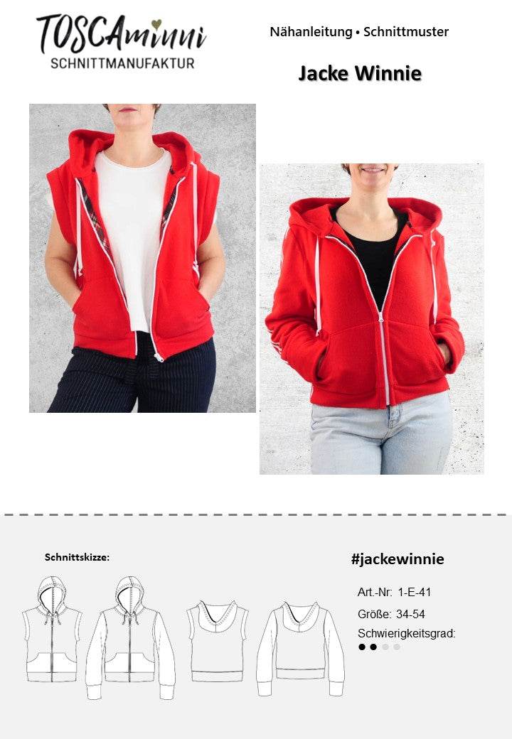 Schnittmuster Damen Jacke, Weste Winnie Gr. 34-54 - Sewando