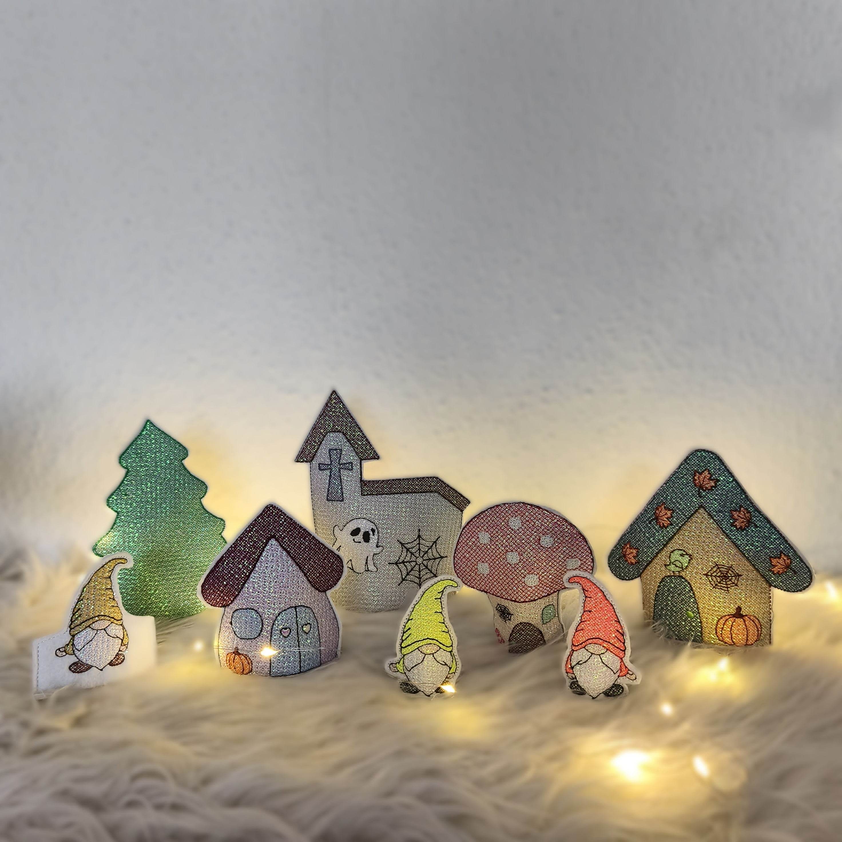 Stickdatei Herbst Dorf Halloween Set 2588 - Sewando