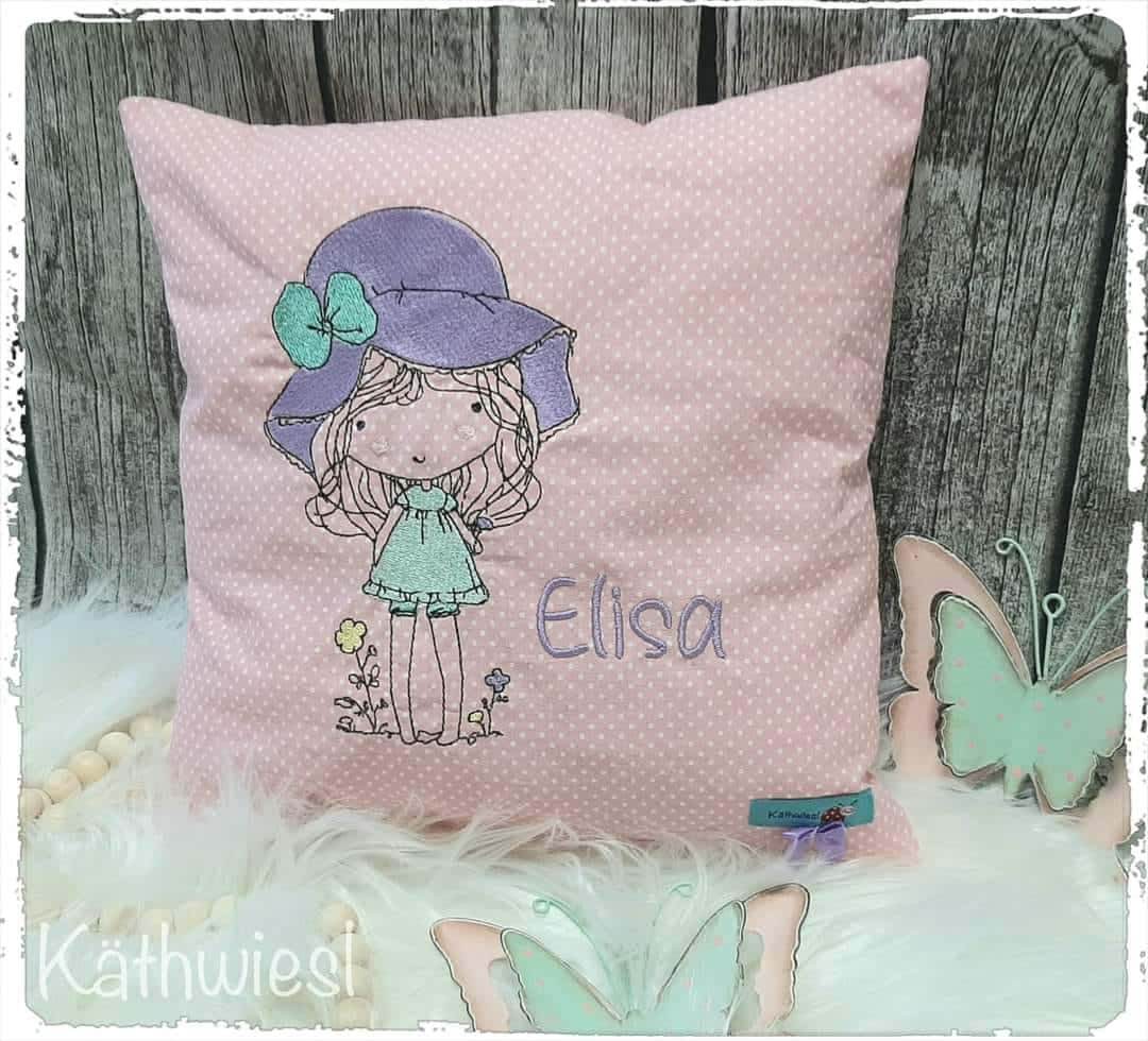 Mädchen mit Hut Stickdatei – ein Hauch von Sommer für deine Stickmaschine - Sewando