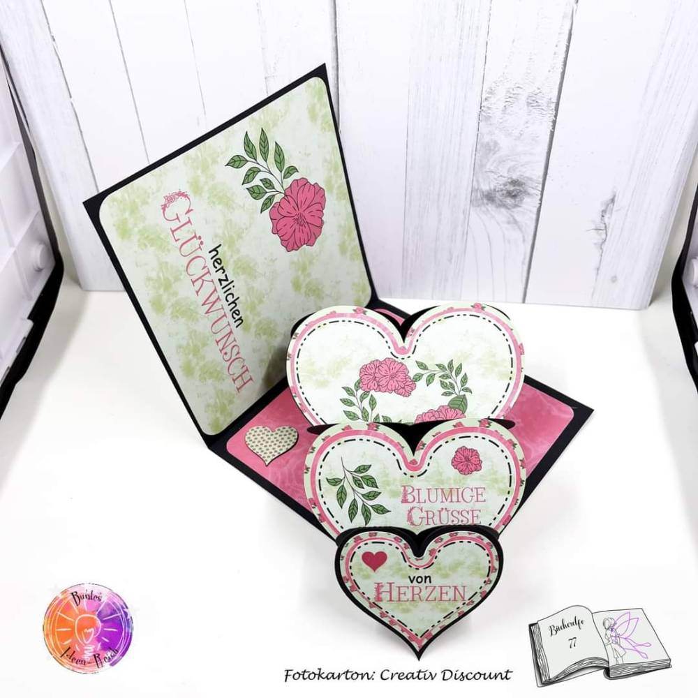 Digiset Blumen Herz Plotten, Sublimation, Drucken, Digistamp - Sewando