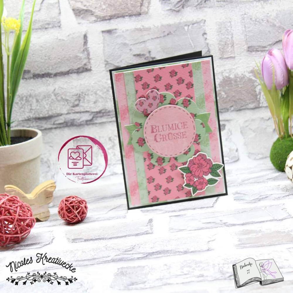 Digiset Blumen Herz Plotten, Sublimation, Drucken, Digistamp - Sewando