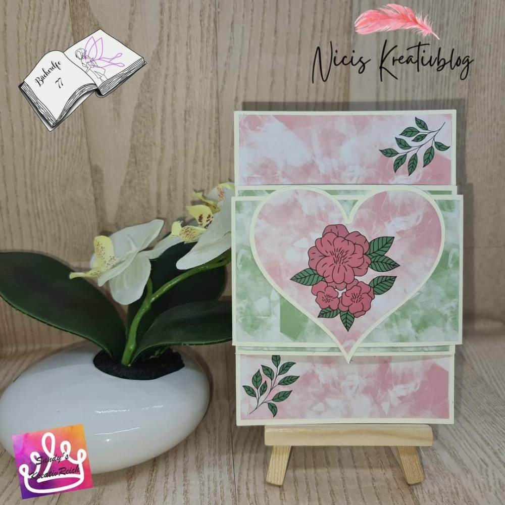Digiset Blumen Herz Plotten, Sublimation, Drucken, Digistamp - Sewando