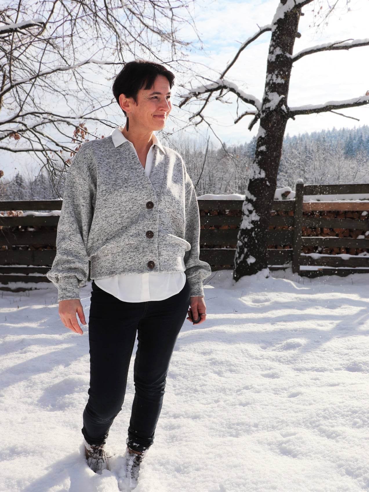 Schnittmuster Oversize Cardigan OBEREGGEN Gr. 32-56 : - Sewando