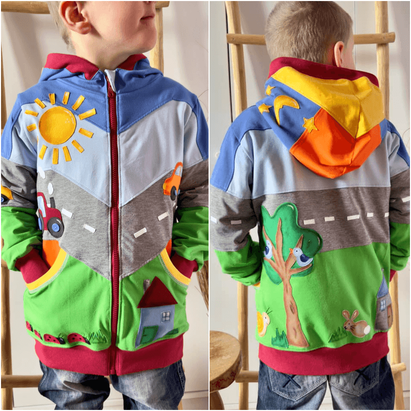 Schnittmuster Sweatjacke Benny Gr. 86 bis 152 - Sewando