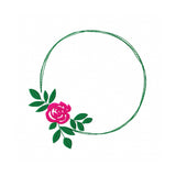 Stickdatei Blumenkreis Rose in vier Größen, sticken, Kranz, Blüte, Rose, Blume, Stickmuster - Sewando