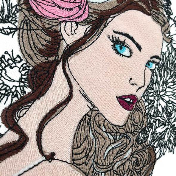 Frau Stickdatei – die elegante Blumenschönheit für deine Stickmaschine - Sewando