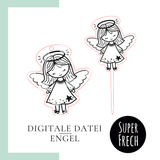 Laserdatei - Weihnachtsengel Anhänger und Blumenstecker - Sewando