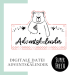 Laserdatei - Adventskalender mit Bär und Sternen - Sewando