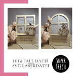 Laserdatei Fensterrahmen mit Gießkanne - Sewando