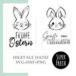 Laserdatei - Osterkorb mit Hasen und Schriftzügen - Sewando