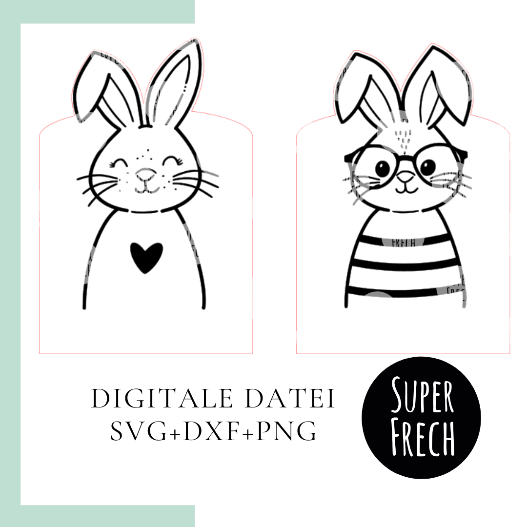 Laserdatei - Osternest mit Hasen - Sewando