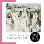 Lesezeichen Laserdatei Hase | Basteln mit Papier + Holz - Sewando