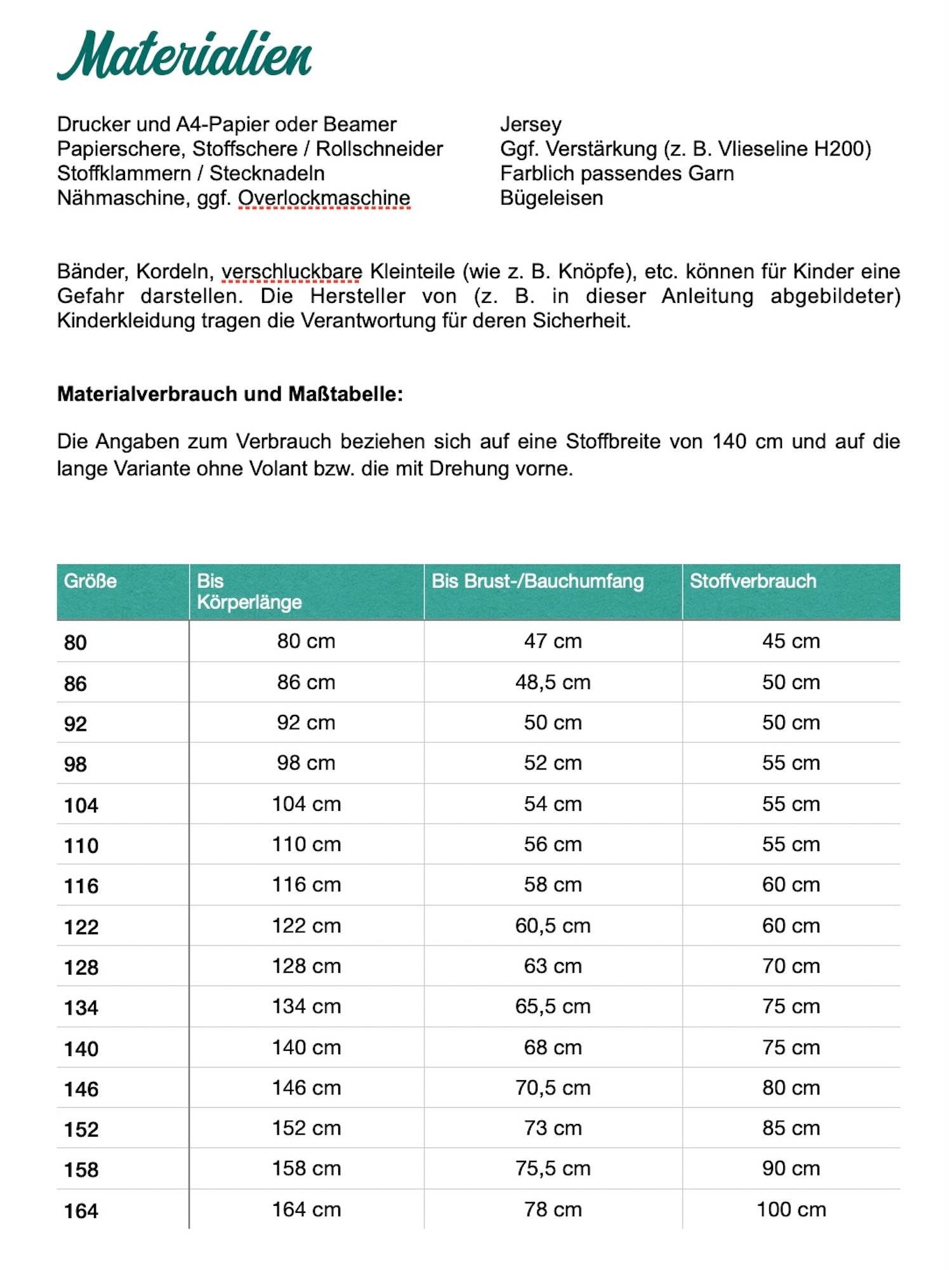 Schnittmuster Shirt El Schluffo Gr. 80-164 - Sewando