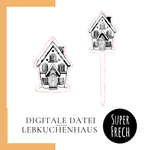 Laserdatei - Lebkuchenhaus Anhänger und Blumenstecker - Sewando