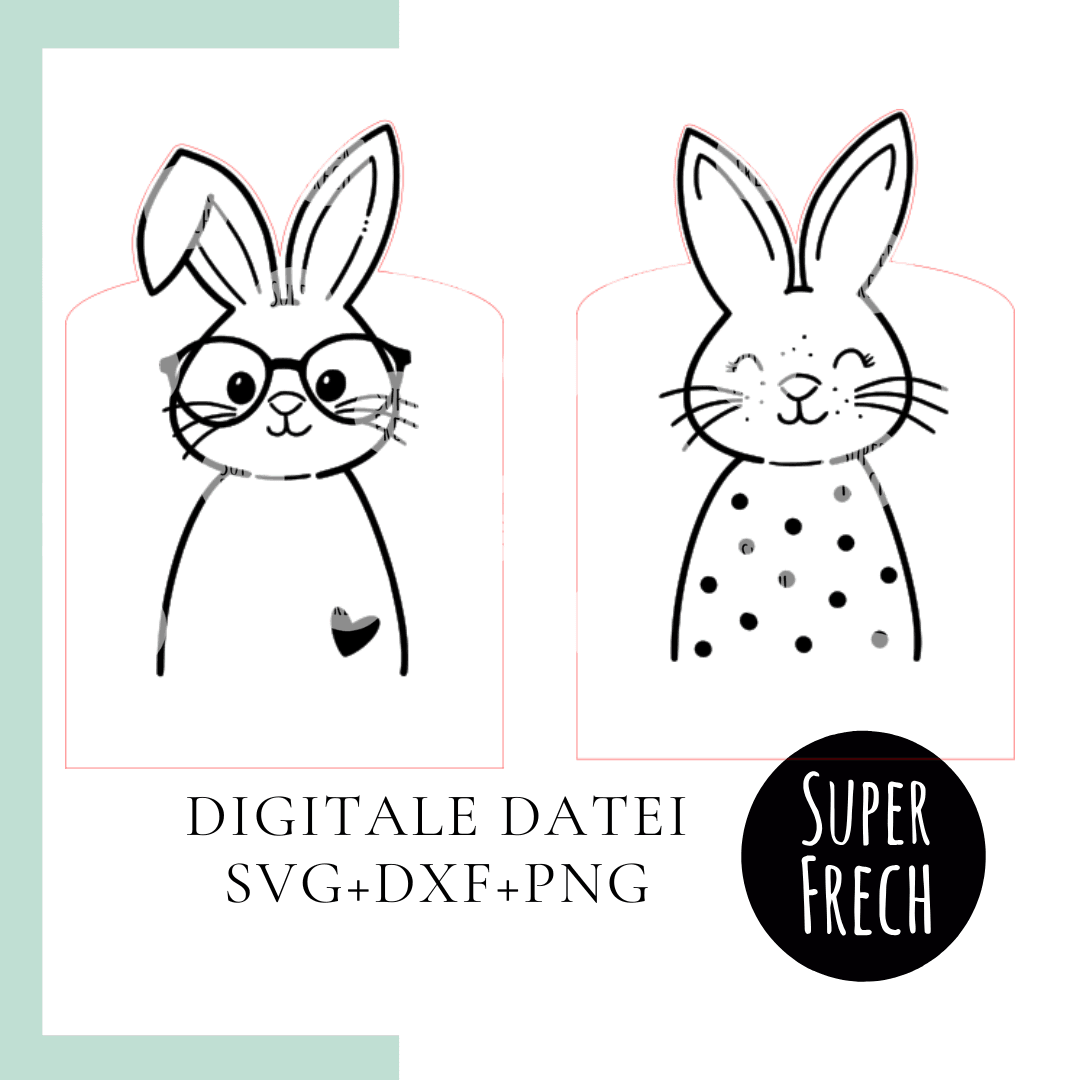 Laserdatei - Osternest mit Hasen - Sewando