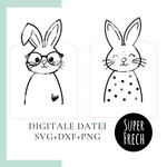 Laserdatei - Osternest mit Hasen - Sewando