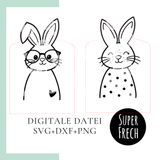 Laserdatei - Osternest mit Hasen - Sewando