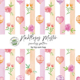 Luftballons Streifen No. 1 – Nahtloses digitales Stoffmuster in Aquarelloptik (JPG, 30x30 cm, 300 DPI) - Sewando