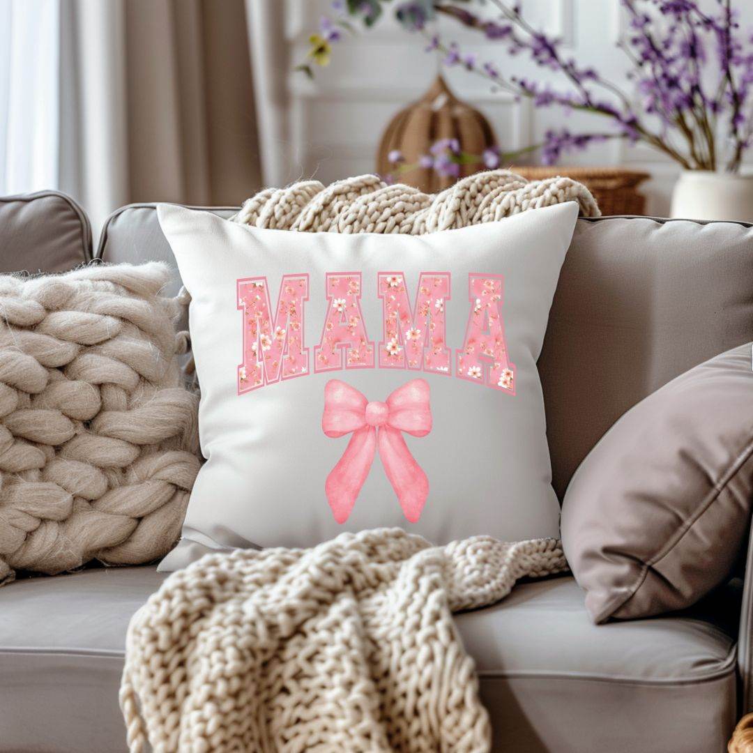 Mama in Rosa mit Blumen & Schleife Bügelbild, Druck - Sewando