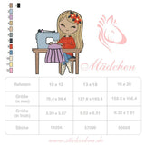 Mädchen Stickdatei – Nähglück und Herzenskunst für deine Stickmaschine - Sewando