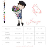 Junge Stickdatei – mit einem Blumenstrauß voller Liebe für deine Stickmaschine - Sewando