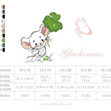 Maus Stickdatei – süßes Applikationsmotiv für Geschenke & Kinderkleidung - Sewando