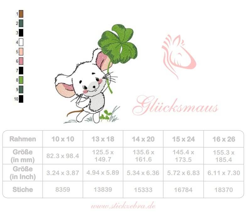 Maus Stickdatei – süßes Applikationsmotiv für Geschenke & Kinderkleidung - Sewando