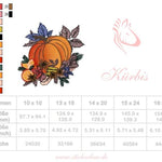 Kürbis Stickdatei – herbstliches Motiv für Deko & Geschenke - Sewando
