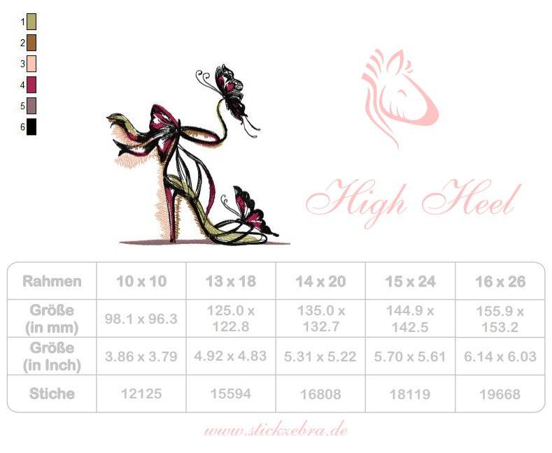 High Heel Stickdatei – elegantes Motiv für Mode- & Geschenkideen - Sewando