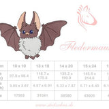 Stickdatei süße Fledermaus mit Kulleraugen – verspieltes Motiv für Herbst & Halloween - Sewando
