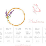Lavendelrahmen Stickdatei – zarter Rahmen für Monogramme, Namen & Botschaften - Sewando