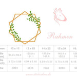 Geometrischer Rahmen mit Blättern Stickdatei – modernes Motiv für kreative Verzierungen & Schriftzüge - Sewando