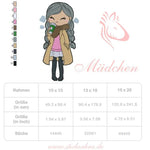 Mädchen mit Kaffee Stickdatei – warmes Herz für kalte Tage, für deine Stickmaschine - Sewando