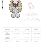 Mädchen mit Husky Stickdatei – emotionales Motiv für Geschenke & Hundeliebhaber - Sewando